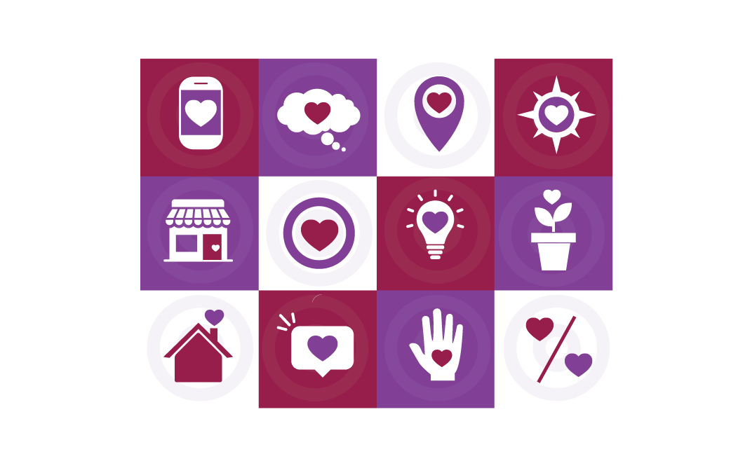 icons with hearts